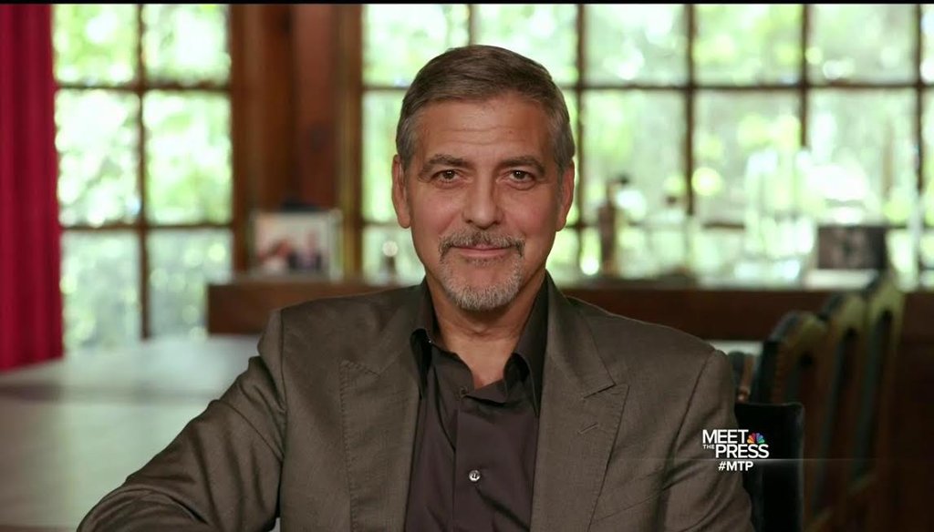 Activist and actor George Clooney defends his big-ticket fundraiser for Hillary Clinton in an interview with Chuck Todd that aired April 17 on "Meet the Press." (NBC News)