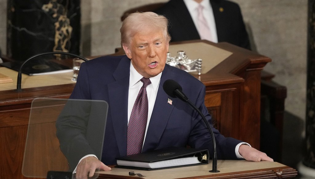 President Donald Trump addresses a joint session of Congress at the Capitol in Washington, March 4, 2025. (AP)