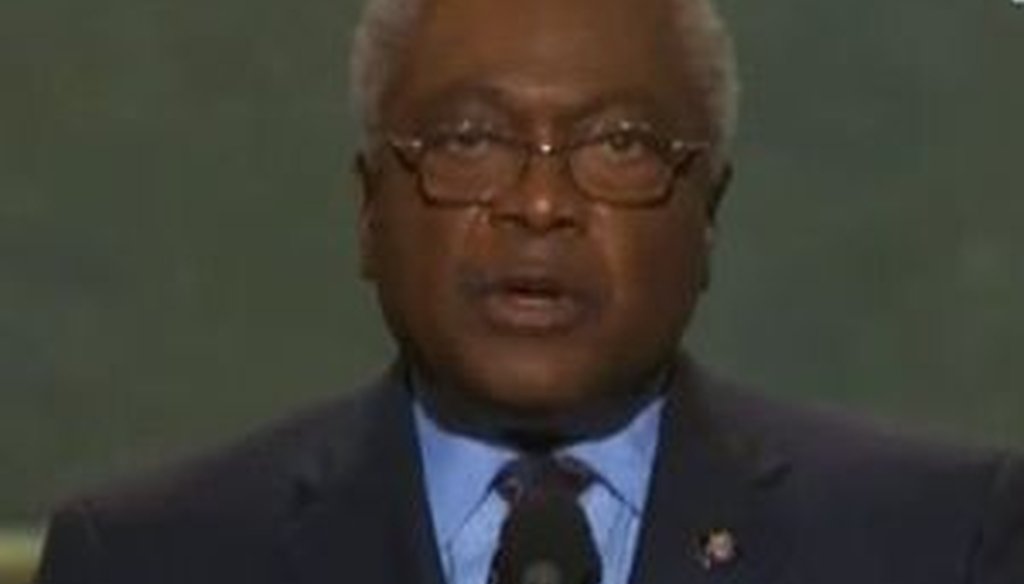 Rep. James Clyburn addresses the Democratic National Convention in Charlotte, N.C.