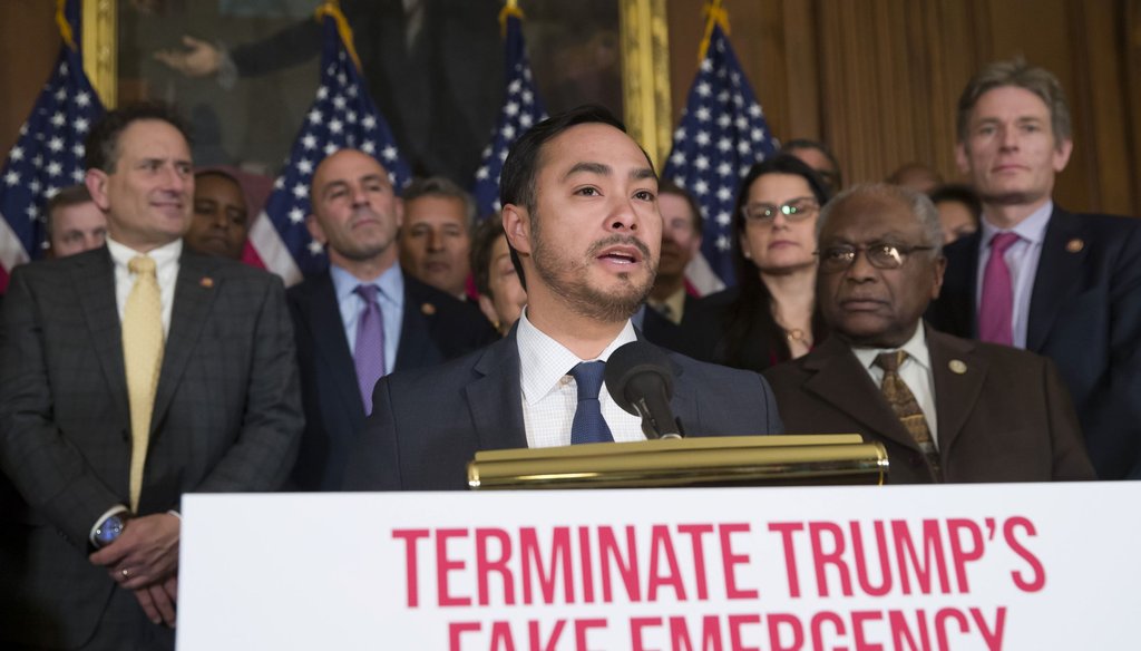 U.S. Rep. Joaquin Castro, D-San Antonio, speaks Monday on Capitol Hill. (AP/Alex Brandon)
