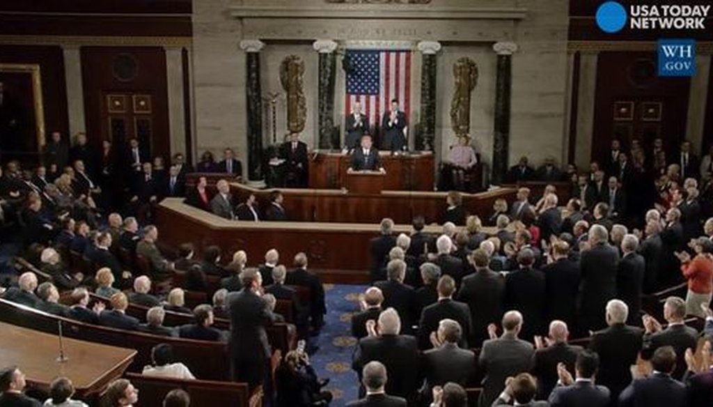 President Donald Trump spoke to a joint session of Congress on Feb. 28, 2017. (USA Today)