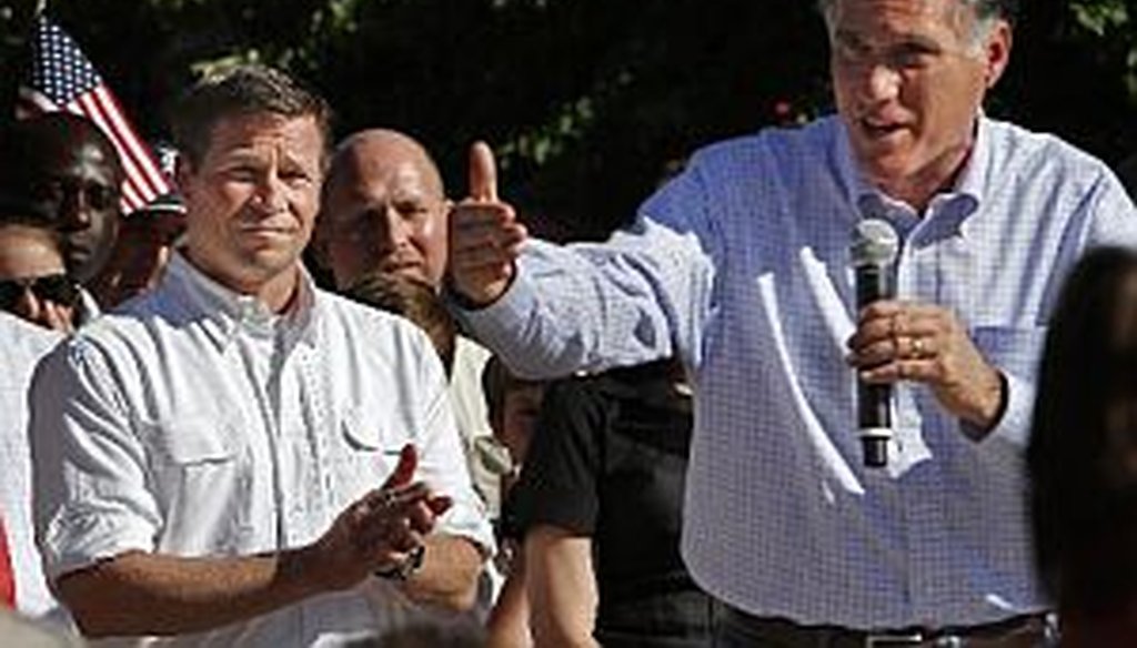 Connie Mack IV campaigned with Mitt Romney in Dunedin on June 14. (Tampa Bay Times photo)