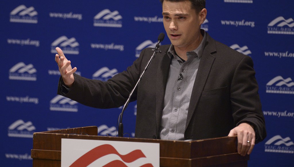 Conservative commentator Ben Shapiro, editor-in-chief of the Daily Wire addresses a student group at the University of Utah on Sept. 27, 2017, in Salt Lake City. (AP)
