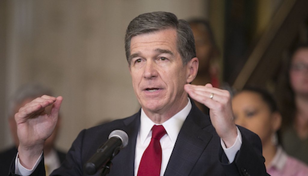 North Carolina Governor Roy Cooper speaks during a press conference at the Executive Mansion on June 26 in Raleigh, N.C.