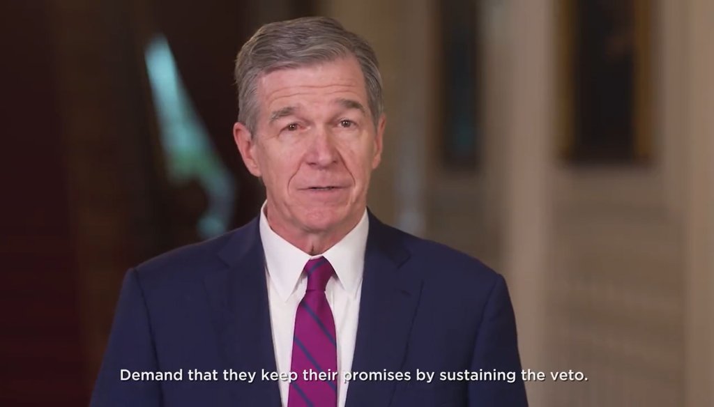 In a video posted to Twitter on May 4, 2023, North Carolina Gov. Roy Cooper singles out four Republicans he says made campaign promises to protect reproductive rights.