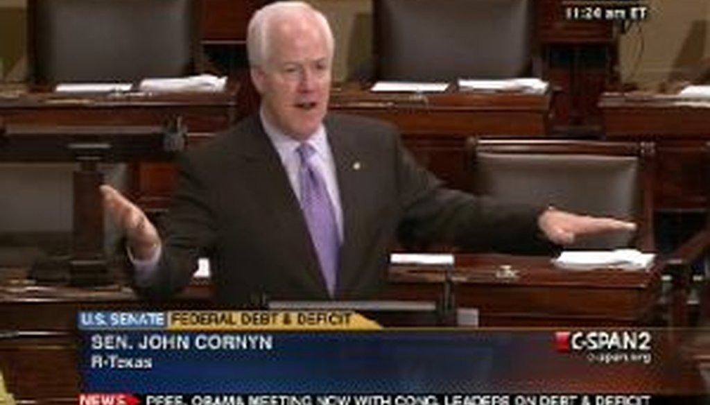 Sen. John Cornyn, R-Texas, took to the Senate floor on July 7, 2011, to discuss tax policy. We checked one of his facts.