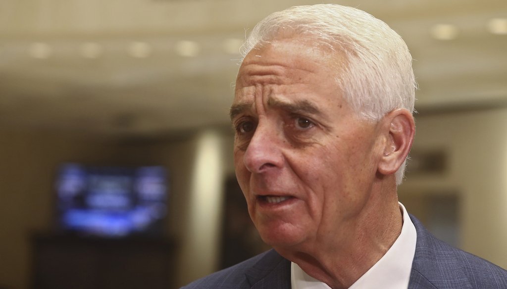 U.S. Rep. Charlie Crist criticizes SB 4C on Wednesday, April 20, 2022, at the Capitol in Tallahassee. (AP)