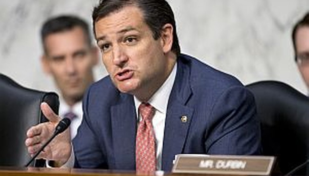Sen. Ted Cruz, R-Texas spoke on Capitol Hill in Washington last month. 