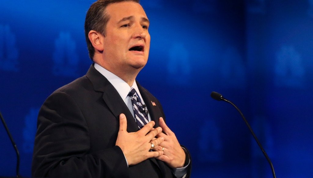 Republican presidential candidate Ted Cruz speaks during a debate at the University of Colorado in Boulder, Colo., on Oct. 28, 2015. (Jim Wilson/New York Times)