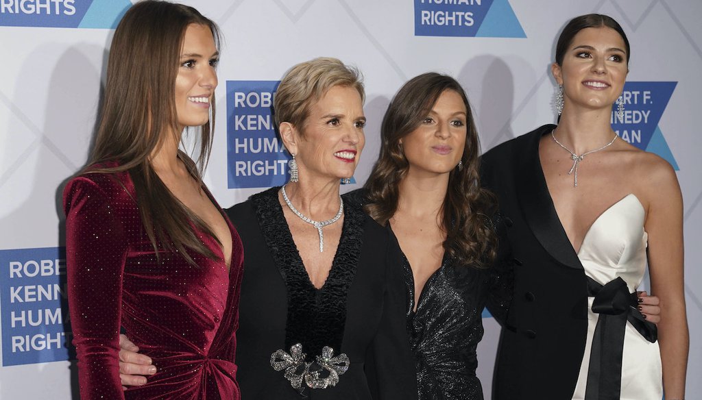 Despite a social media rumor, none of New York Gov. Andrew Cuomo's daughters, pictured here with their mother in 2019, are getting married soon. From left, Mariah Kennedy Cuomo, Kerry Kennedy, Cara Cuomo and Michaela Cuomo. (AP)