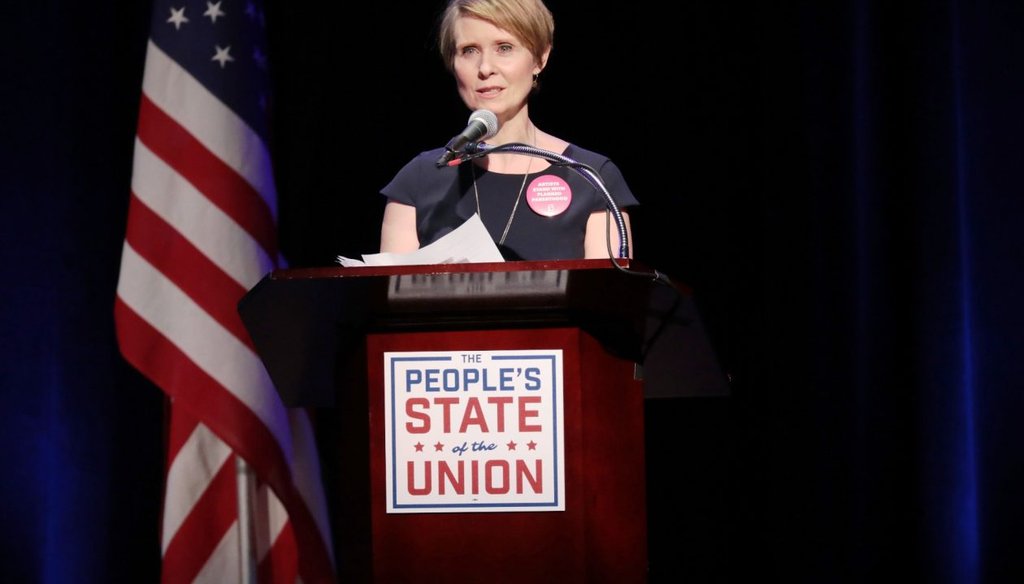 Cynthia Nixon, a Democrat, attacked Gov. Andrew M. Cuomo's record on tax breaks for corporations and wealthy New Yorkers in a speech announcing her run for governor. (Getty images)