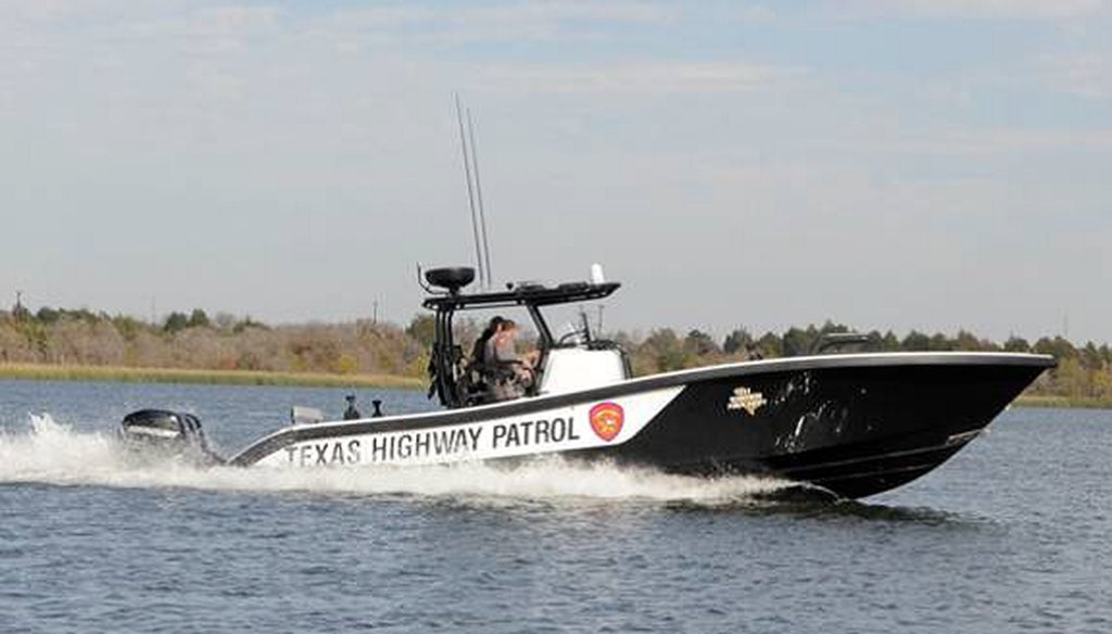 The Tactical Marine Unit of Texas’ Highway Patrol is already using two of these 34-foot powerboats, and four more are on the way, said Department of Public Safety spokesman Tom Vinger. But they’re not called a “navy.”  Photo courtesy Texas DPS