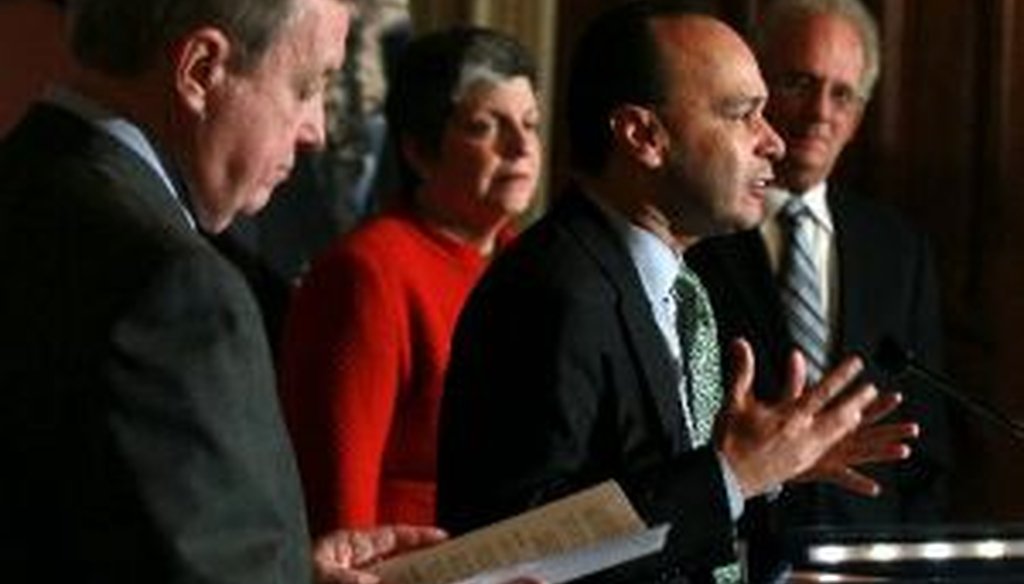 U.S. Rep. Luis Gutierrez, D-Ill.,  makes a pitch for the Development, Relief and Education for Alien Minors Act, also known as DREAM Act, at a press conference on Capitol Hill December 8, 2010. 