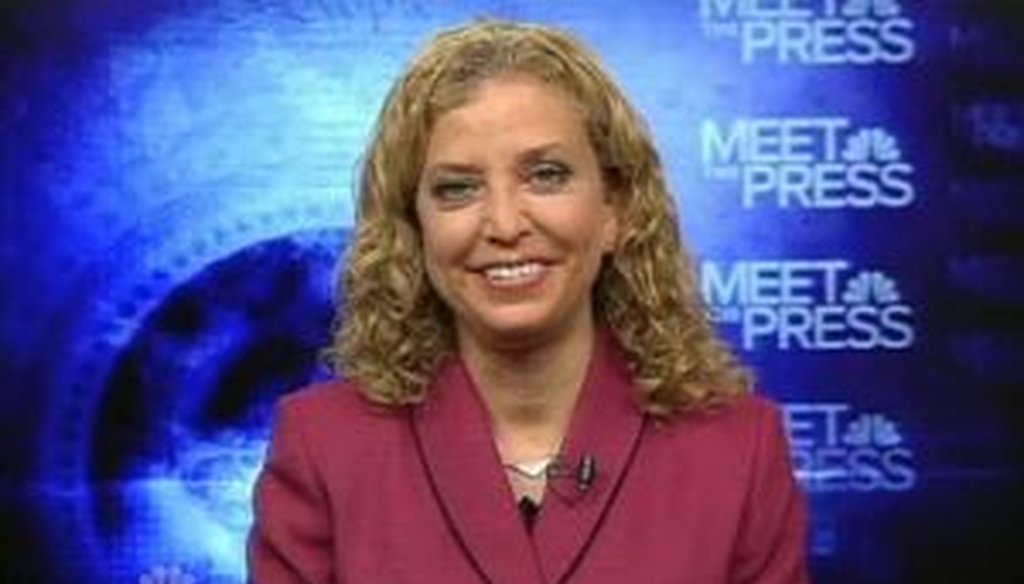 Democratic National Committee chairwoman Debbie Wasserman Schultz touted job growth under President Barack Obama during a visit to NBC's "Meet the Press." But how accurate were her figures?