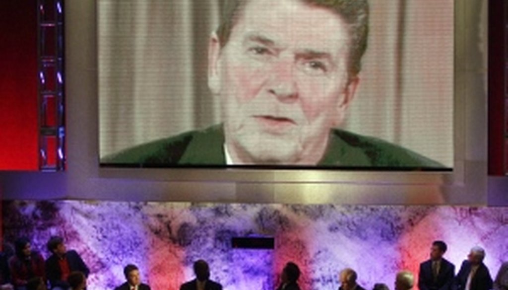 At the Dartmouth debate, the Republican candidates were asked to react to videos, including one featuring Ronald Reagan.