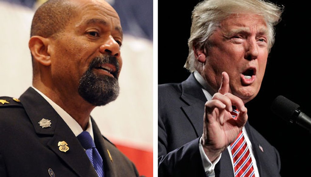 Ex-Milwaukee County Sheriff David A. Clarke Jr. (left) has been a staunch supporter of President Donald Trump.