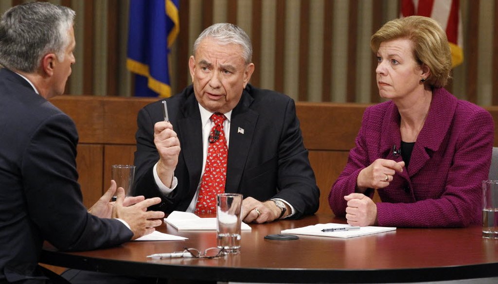Republican U.S. Senate candidate Tommy Thompson and Democratic rival Tammy Baldwin squared off Oct. 26, 2012 in their final debate.