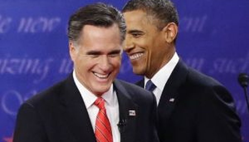 President Barack Obama and Mitt Romney met for the first presidential debate in Denver on Oct. 3, 2012. We fact-checked several claims from the debate.