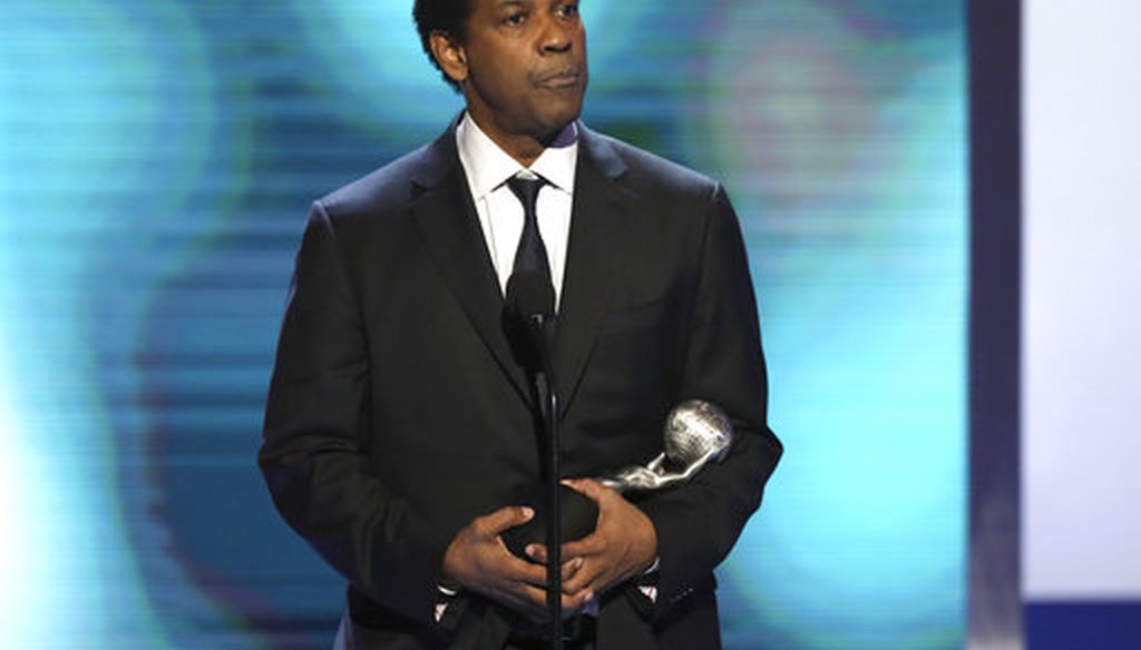 Denzel Washington accepts the award for outstanding actor in a motion picture for "Fences" at the 48th annual NAACP Image Awards at the Pasadena Civic Auditorium on Saturday, Feb. 11, 2017, in Pasadena, Calif. (AP)