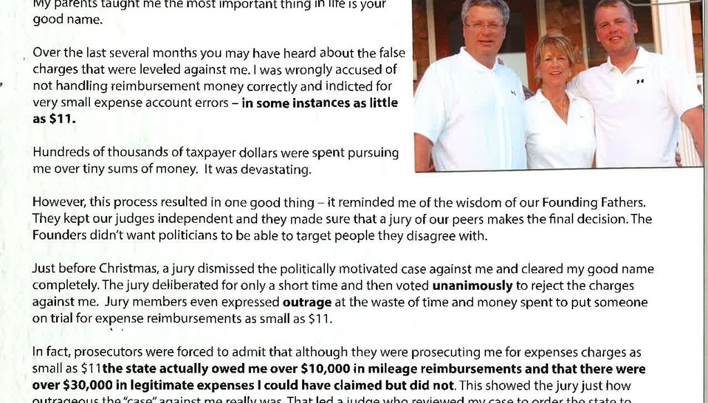 State Sen. Don Balfour, R-Snellville, sent this flier out recently to voters in his district.