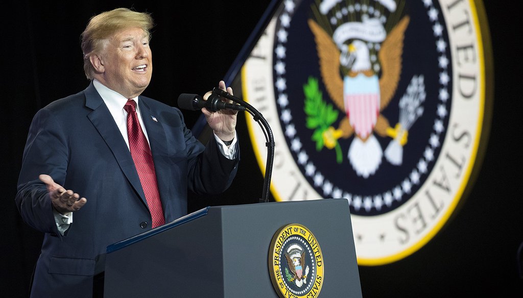 President Donald Trump misfired on a statement about presidential elections during his visit to Wisconsin in June 28, 2018. (Mark Hoffman/Milwaukee Journal Sentinel)