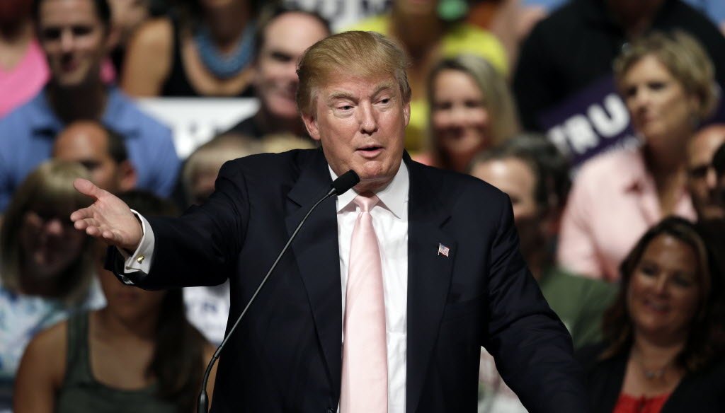 During a campaign speech in Oskaloosa, Iowa on July 25, 2015, Donald Trump criticized Wisconsin Gov. Scott Walker, a fellow Republican presidential contender. (AP photo)