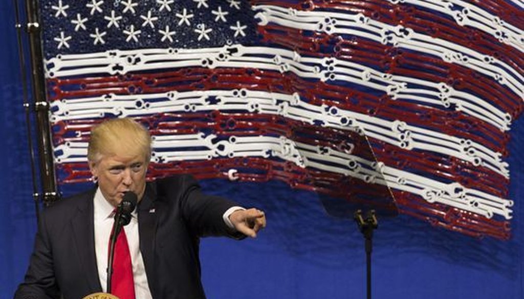 Donald Trump made his first trip to Wisconsin since becoming president when he visited Snap-On Inc., a tool manufacturer in Kenosha, on April 18, 2017. (Milwaukee Journal Sentinel/Mark Hoffman)
