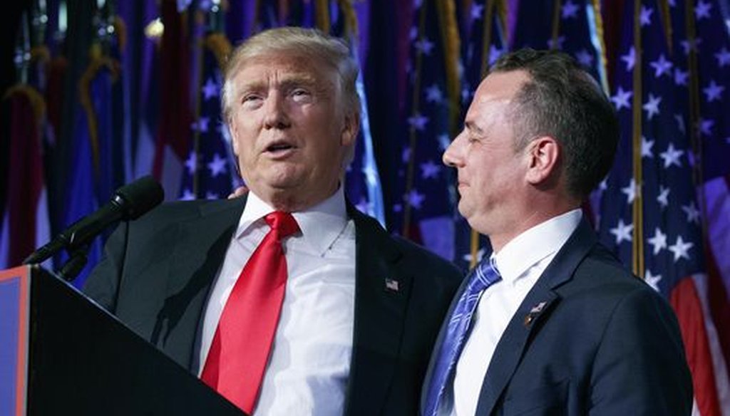 Shortly after winning election, President-elect Donald Trump (left) chose Wisconsinite Reince Priebus, the chairman of the Republican National Committee, to be his White House chief of staff. (Associated Press)