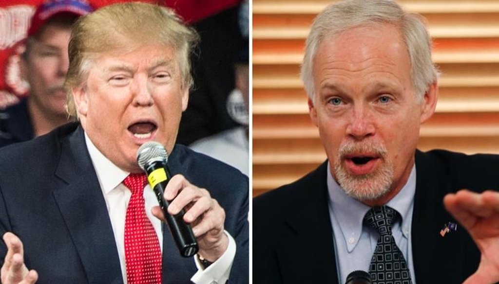 In his campaign to win back a U.S. Senate seat, Democrat Russ Feingold has tried to link Republican presidential nominee Donald Trump (left) with GOP Sen. Ron Johnson. (Getty Images/Associated Press)