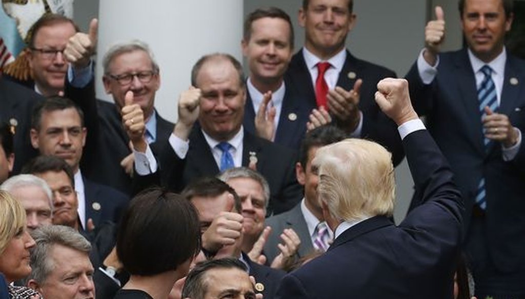 President Donald Trump congratulated House Republicans for passing a replacement for Obamacare. (Mark Wilson/Getty Images)