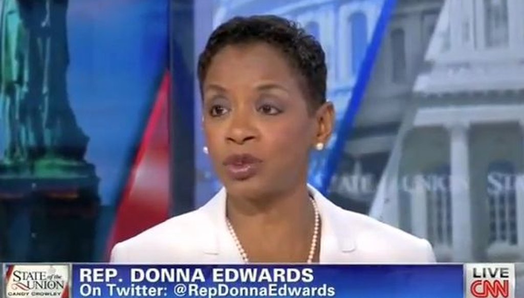 On CNN's "State of the Union," Rep. Donna Edwards, D-Md., said that “74 percent of Republicans support the Affordable Care Act.” We checked to see if that's accurate.