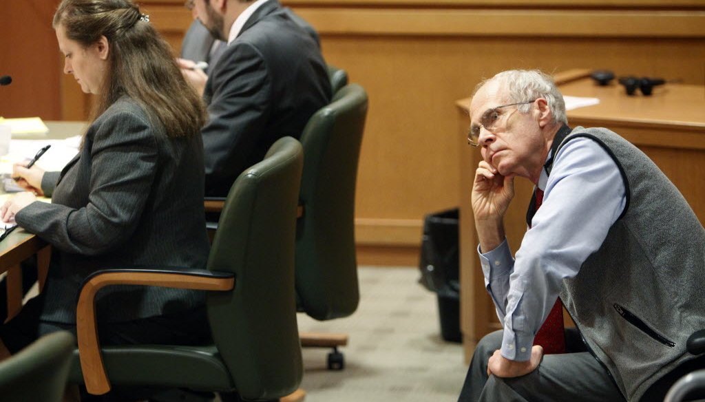 Wisconsin Secretary of State Doug La Follette listens to arguments in court in 2011 over whether his office should publish a budget-repair bill pushed by Gov. Scott Walker. (Mark Hoffman/Milwaukee Journal Sentinel)