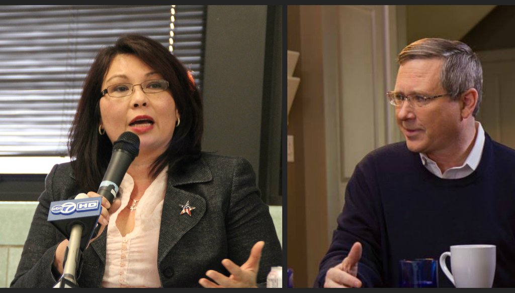 U.S. Rep Tammy Duckworth is challenging U.S. Sen. Mark Kirk of Illinois in a key race.