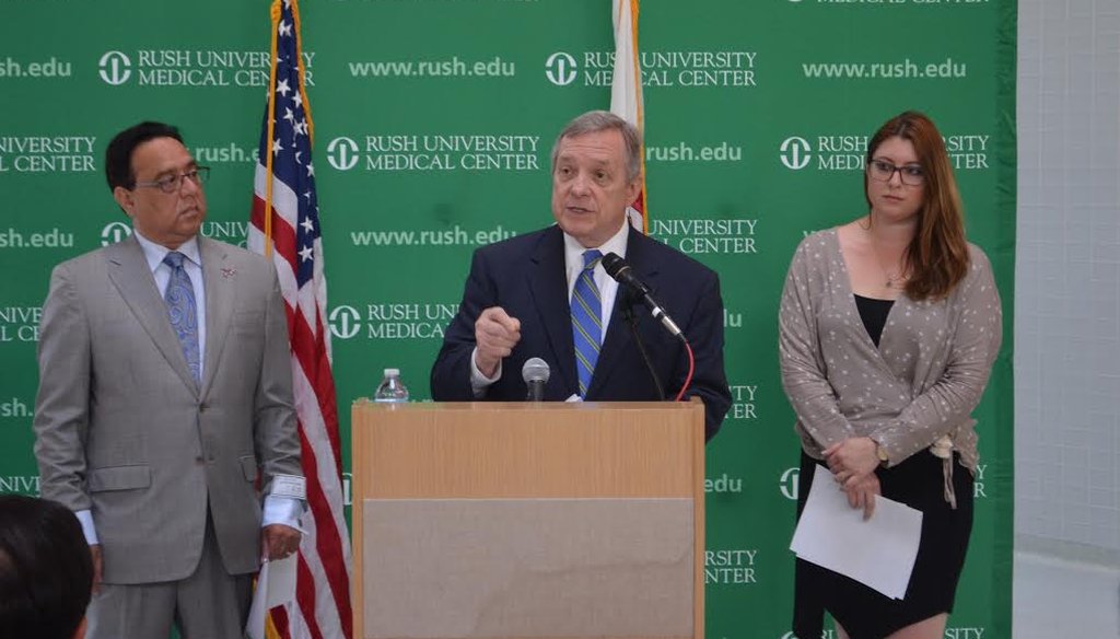 U.S. Sen. Dick Durbin, D-Ill., announces A-PROP Act at Rush University in Chicago 