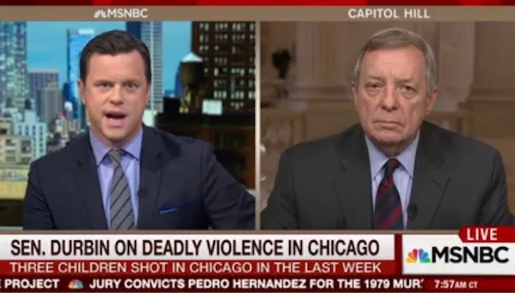 Sen. Durbin speaks about Chicago gun violence on MSNBC. 