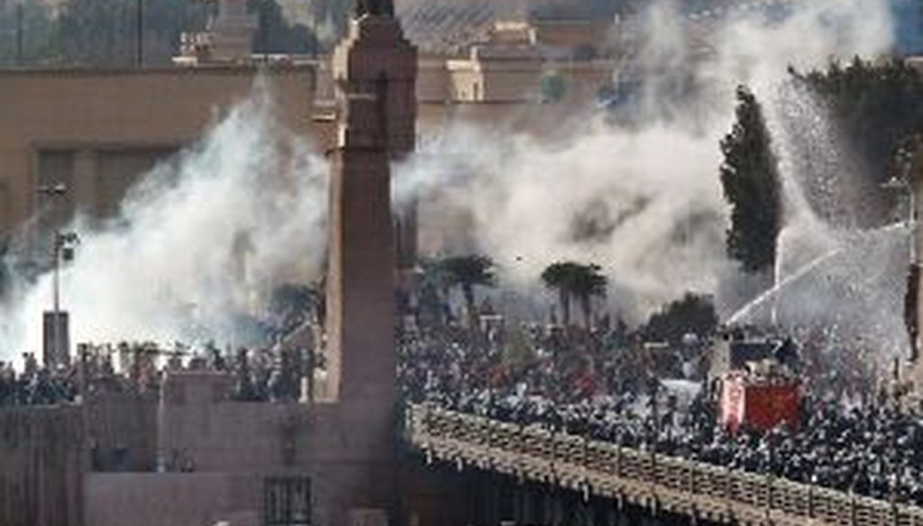 Egyptians protested on the streets of Cairo on Friday.