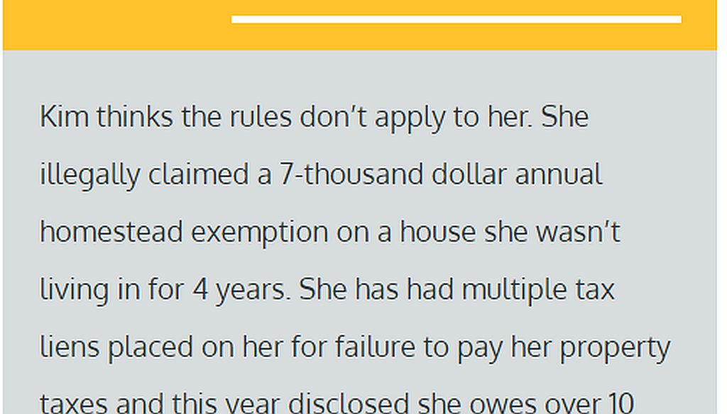 A spoof website says Young Kim, a California Republican running for Congress, cheated on her taxes.