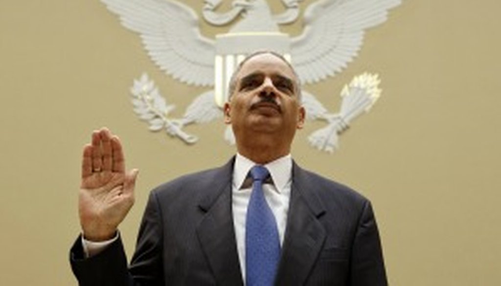 Attorney General Eric Holder testified before the House Oversight and Government Reform Committee on Feb. 2, 2012, about the Fast and Furious operation. (Source: J. Scott Applewhite/Associated Press)