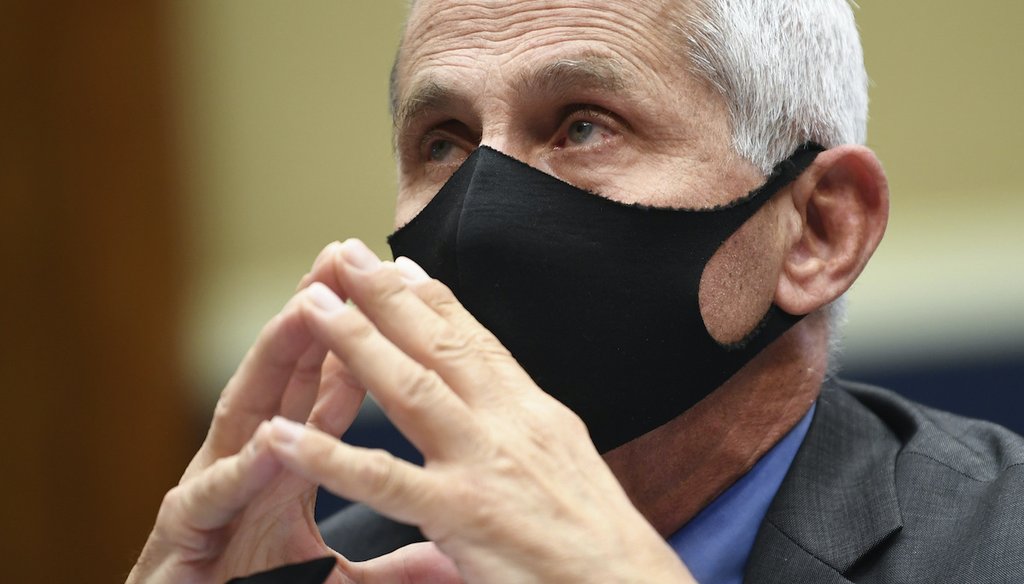 Dr. Anthony Fauci wears a face mask as he waits to testify before a House Committee on Energy and Commerce on Capitol Hill in Washington on June 23, 2020. (AP/Dietsch)