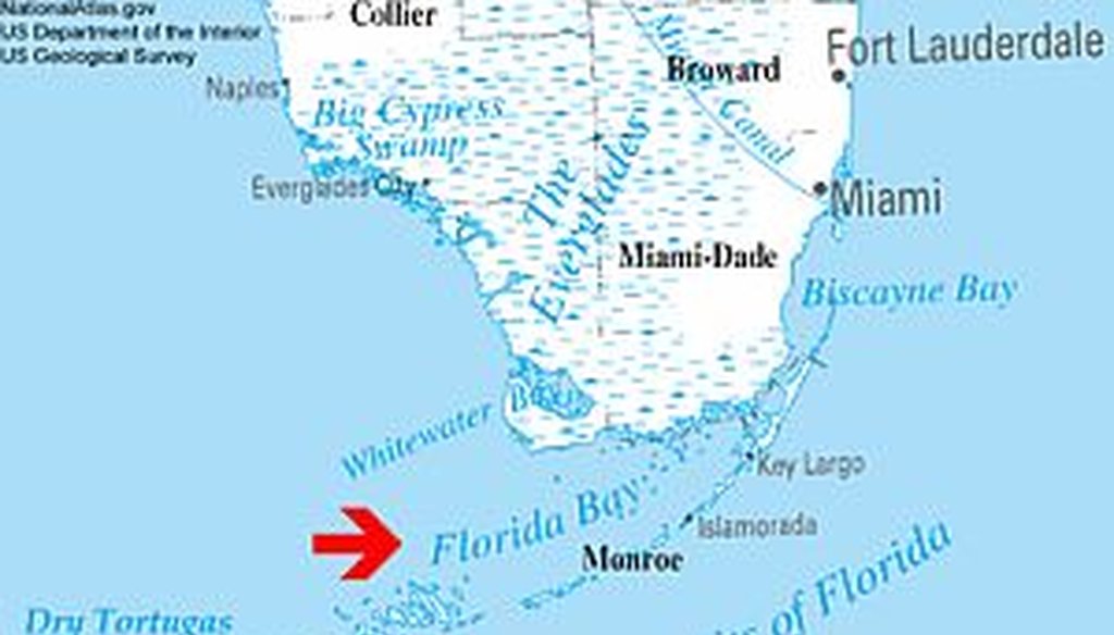 Florida Bay is part of the Everglades National Park. (NationalAtlas.gov)