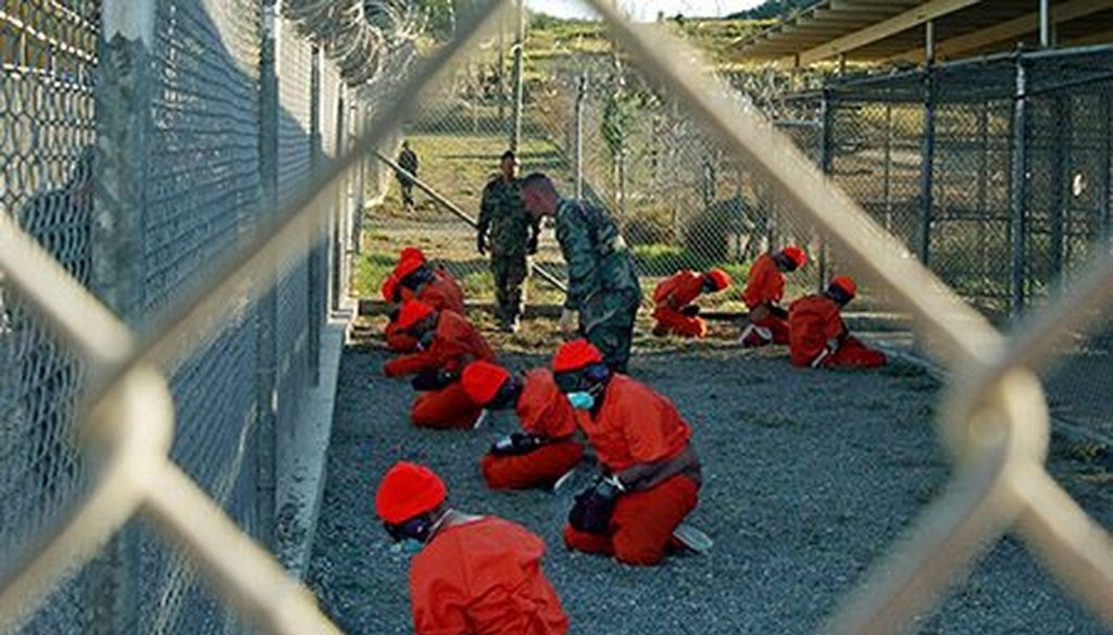 Detainees in Guantanamo Bay, Cuba, in 2002. (AP file)