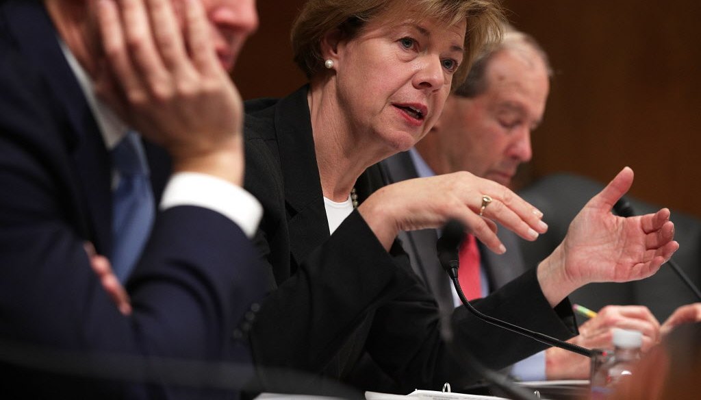 U.S. Sen. Tammy Baldwin, D-Wisconsin, claimed 97 percent of gun owners support universal background checks. (Getty)