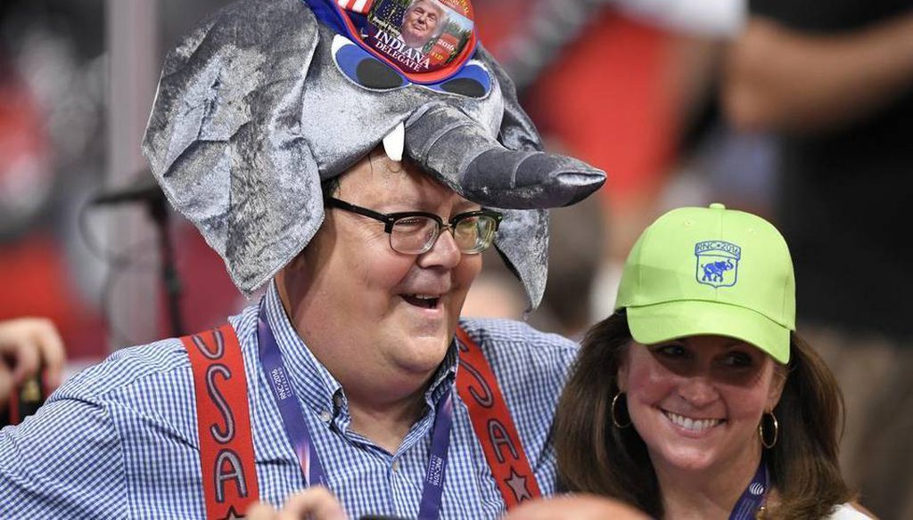 A delegate at the Republican National Convention
