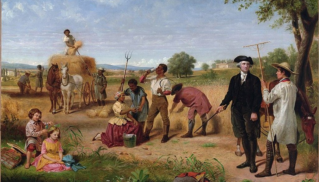 "Washington as Farmer at Mount Vernon," part of a series by Junius Brutus Stearns, 1851