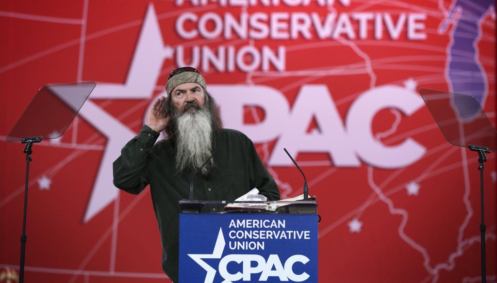 "Duck Dynasty" star Phil Robertson speaks at the conservative CPAC conference on Feb. 27, 2015. (Getty)