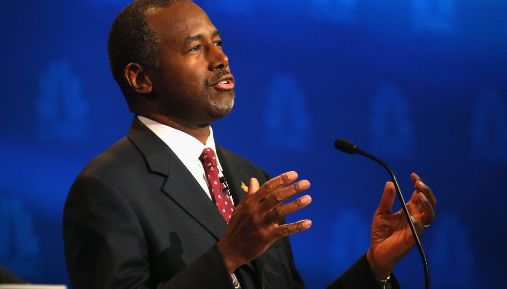 Presidential candidate Ben Carson speaks during the CNBC Republican presidential debate on Oct. 28, 2015. (Getty Images)