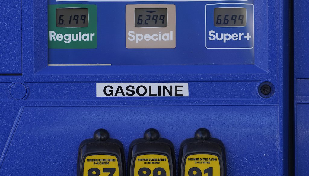Gasoline prices are posted at a Mobil gas station following Russia's invasion of Ukraine, in West Hollywood, Calif. (AP)