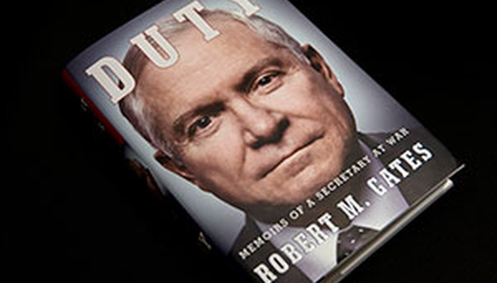The cover of Robert Gates' new book "Duty: Memoirs of a Secretary at War." (AP)