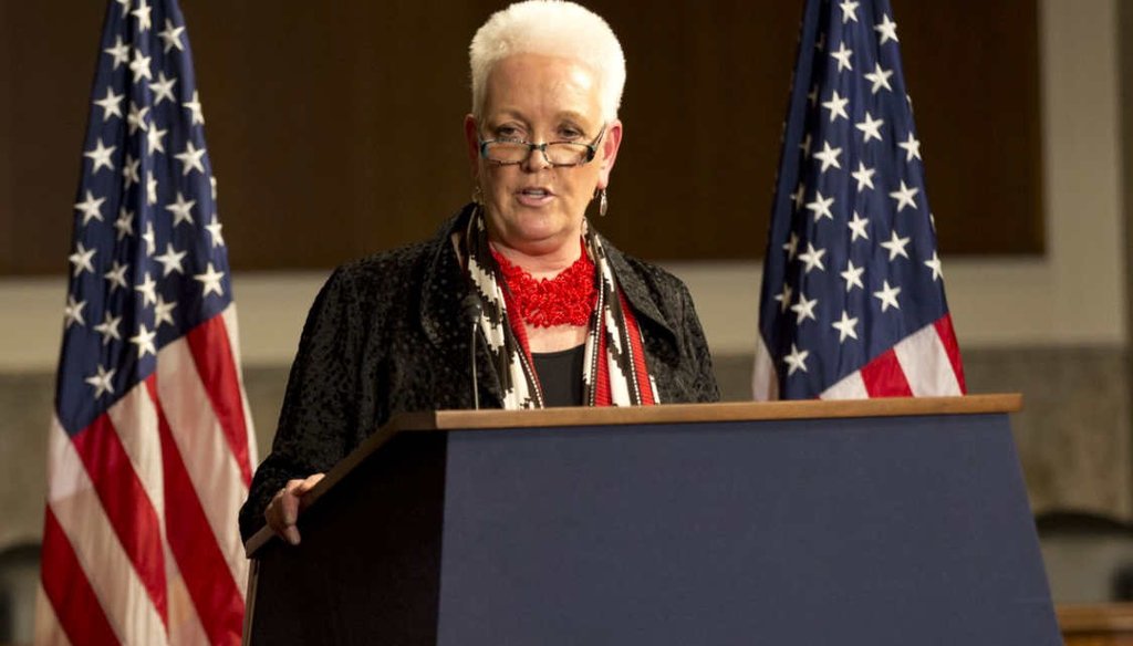 U.S. Agency for International Development administrator Gayle Smith delivers her first major policy speech on March 9, 2016 at the Dirksen Senate Office Building on Capitol Hill. (USAID)