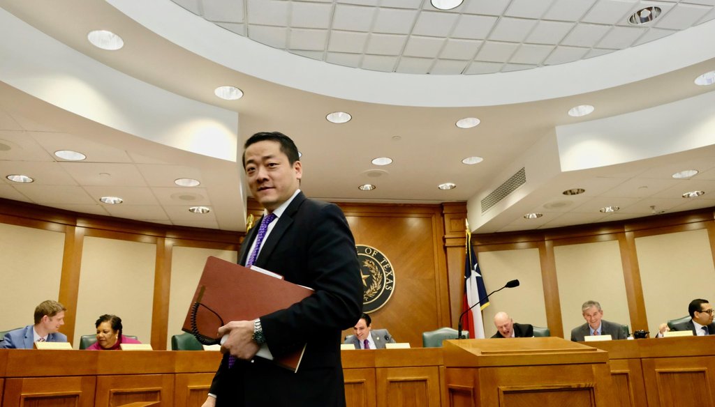 State Rep. Gene Wu, D-Houston, at the Texas Capitol during a hearing of the House Transportation Committee (KEN HERMAN / American-Statesman).